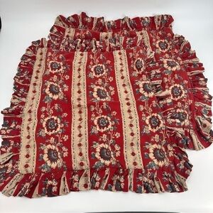 Vintage 90s Ralph Lauren European Square Ruffle Decorative Throw Pillow Shams 2